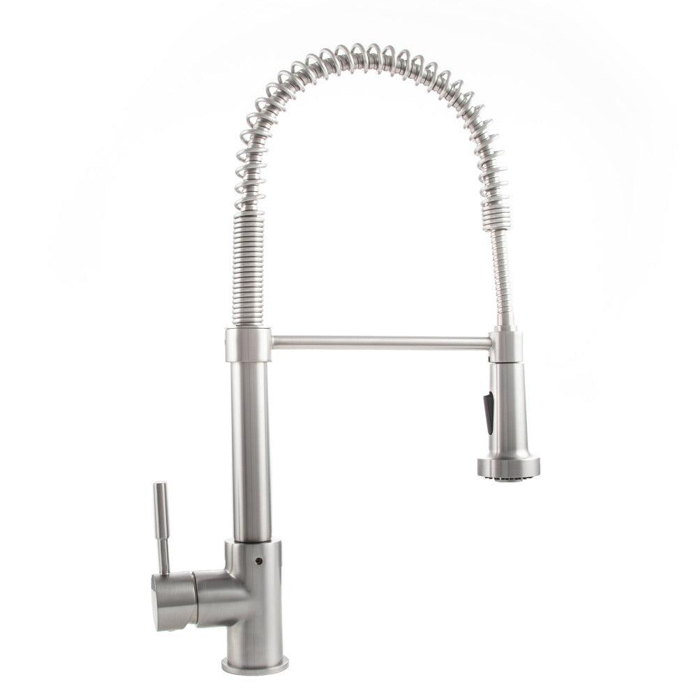 Commercial Brushed Nickle Pull 2024 Out Spring Kitchen Faucet