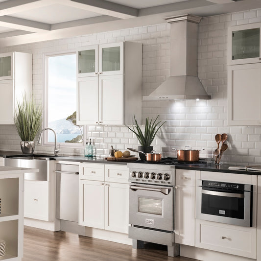 ZLINE 24 in. 2.8 cu. ft. Legacy Dual Fuel Range with 4 Burner Gas Cooktop and Electric Convection Oven in Satin Stainless Steel (RAS-SN-24)