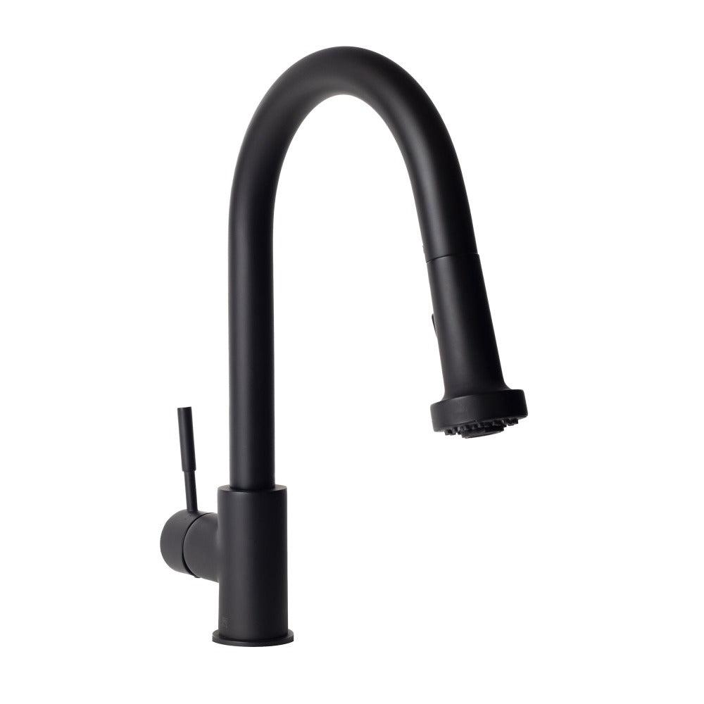 MANOF ブラックs ZLINE Monet Pull Down Single Handle Kitchen Faucet in Matte Black