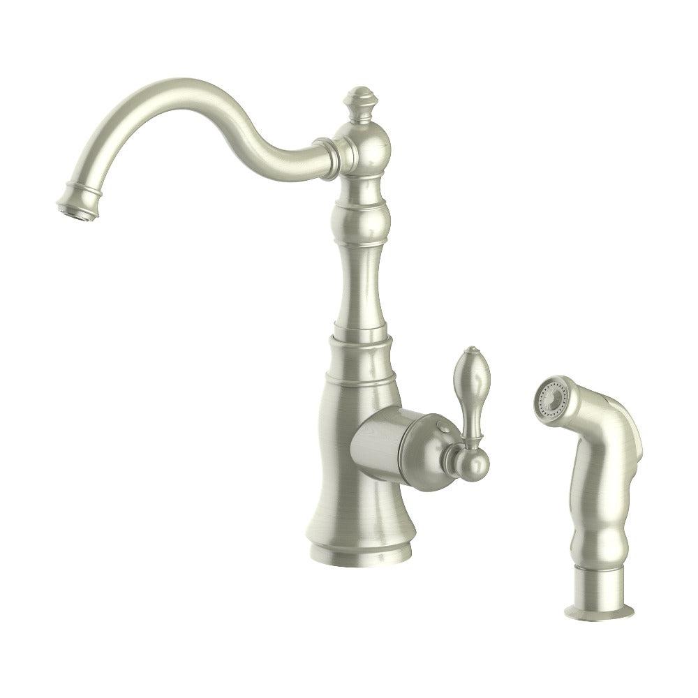 Rembrandt Kitchen Faucet and Sprayer in Brushed Nickel (REM-KF-BN