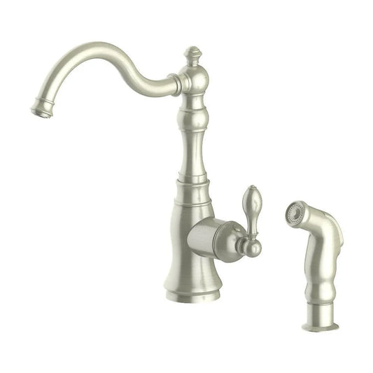 ZLINE Rembrandt Single Handle Kitchen Faucet and Side Sprayer in Brushed Nickel (REM-KF-BN) main image.