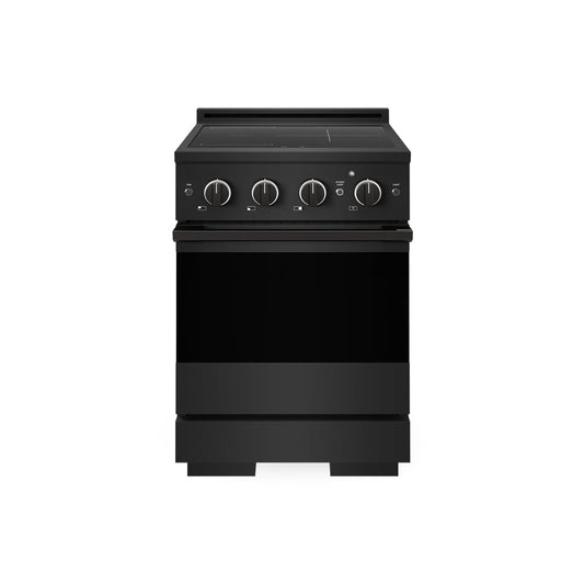 ZLINE 24 in. 3.2 cu. ft. Marino Induction Range with 3 Element Cooktop and Electric Convection Oven in Black Stainless Steel (MINRB-24) main image.