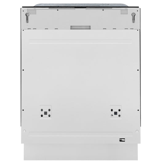 ZLINE Autograph Edition 24 in. Monument Series 3rd Rack Top Touch Control Tall Tub Dishwasher in Custom Panel Ready with Matte Black Handle, 45dBa (DWMTZ-24-MB) front.