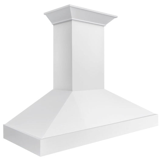 ZLINE 48 in. Wooden Wall Mount Range Hood in Smooth Bright White Finish (KBWW-48) side.