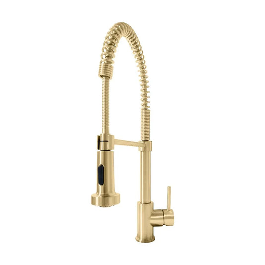 ZLINE Autograph Edition Apollo Pull Down Spring Single Handle Kitchen Faucet in Champagne Bronze (APL-KF-CB) main image.