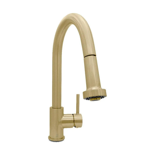 ZLINE Autograph Edition Monet Pull Down Single Handle Kitchen Faucet in Champagne Bronze (MON-KF-CB) main image.