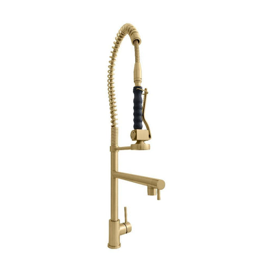 ZLINE Van Gogh Pull Down Spring Kitchen Faucet with Pot Filler in Champagne Bronze (VNG-KF-CB) side.