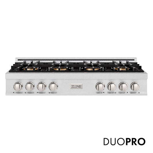 ZLINE 48 in. Classic Gas Rangetop with 8 Burner DuoPro™ Cooktop in Satin Stainless Steel (PCRTS-48)