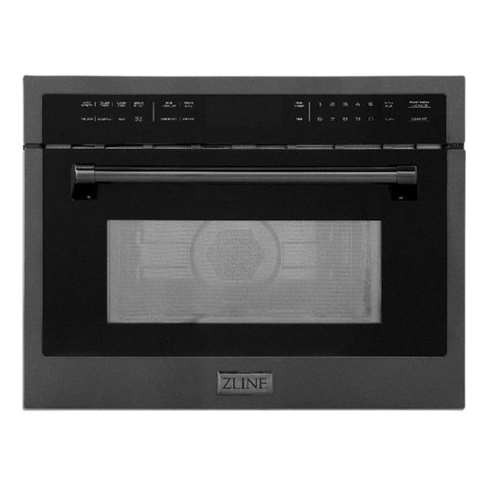 ZLINE 24 in. Black Stainless Steel Built-in Convection Microwave Oven with Speed and Sensor Cooking (MWO-24-BS)
