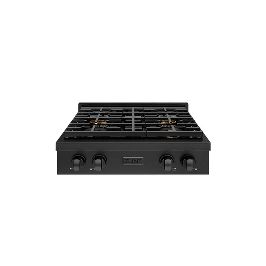 ZLINE 30 in. Paramount Gas Rangetop with 4 Burner DuoPro™ Cooktop in Black Stainless Steel (PSRTB-30)