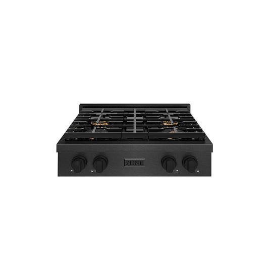 ZLINE 30 in. Paramount Gas Rangetop with 4 Burner DuoPro™ Cooktop in Black Satin Stainless Steel (PSRTBS-30)