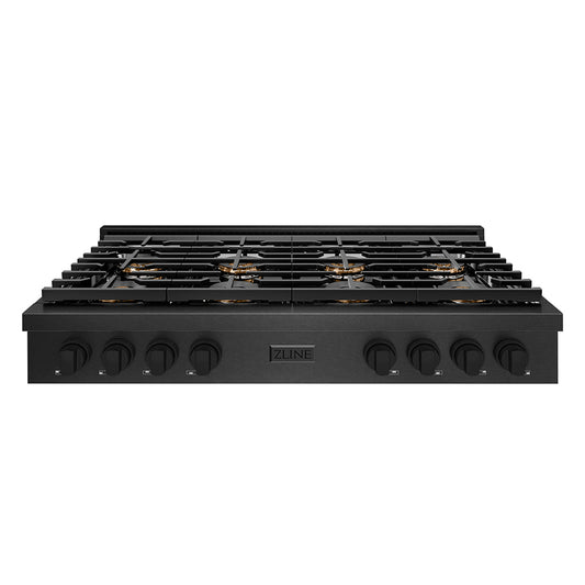 ZLINE 48 in. Paramount Gas Rangetop with 8 Burner DuoPro™ Cooktop in Black Satin Stainless Steel (PSRTBS-48)