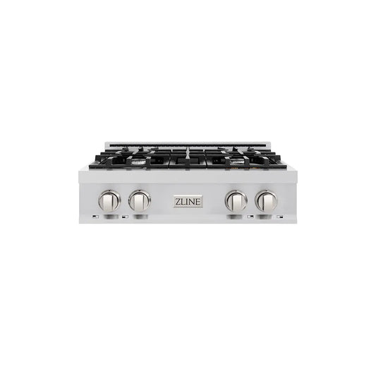 ZLINE 30 in. Classic Gas Rangetop with 4 Burners and Porcelain Cooktop in Stainless Steel (RT30) main image.