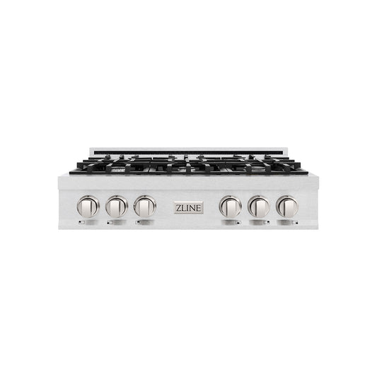 ZLINE 36 in. Classic Gas Rangetop with 6 Burners and Porcelain Cooktop in Satin Stainless Steel (RTS-36)