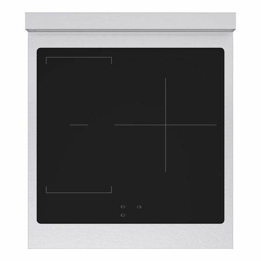 ZLINE Autograph Edition 24 in. 3.2 cu. ft. Marino Induction Range with 3 Element Cooktop and Electric Convection Oven in Satin Stainless Steel with Matte Black Accents (MINRSZ-24-MB) top-down, above cooking surface.