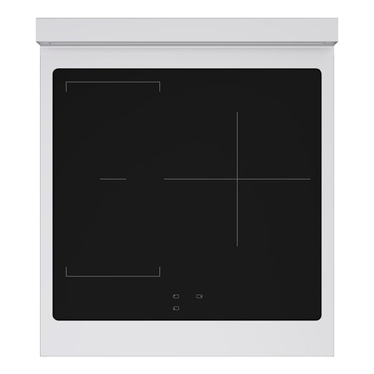 ZLINE Autograph Edition 24 in. 3.2 cu. ft. Paramount Induction Range with 3 Element Cooktop and Electric Convection Oven in Stainless Steel with Matte Black Accents (SINRZ-24-MB) top-down, above induction cooktop.