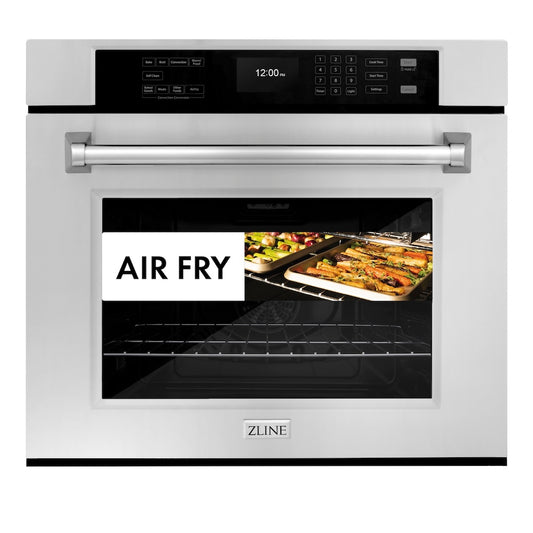 ZLINE 30 in. Professional True Convection Single Wall Oven with Air Fry and Self Clean in Stainless Steel (WAS-30) main image.