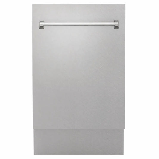 ZLINE 18 in. Tallac Series 3rd Rack Dishwasher with Auto Door Open Drying, 51dBa, Satin Stainless Steel Panel (DWV-SN-18) main image.