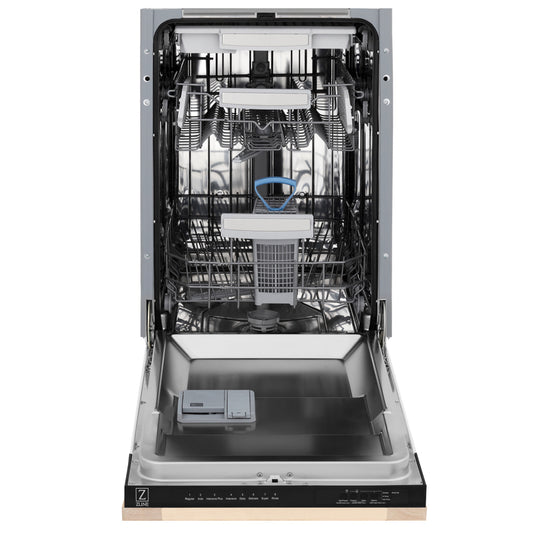 ZLINE 18 in. Tallac Series 3rd Rack Dishwasher with Auto Door Open Drying, 51dBa, Unfinished Wood Panel (DWV-UF-18)