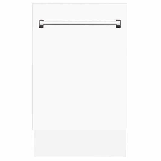 ZLINE 18 in. Tallac Series 3rd Rack Dishwasher with Auto Door Open Drying, 51dBa, White Matte Panel (DWV-WM-18)