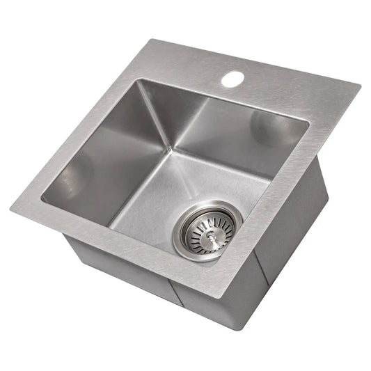 ZLINE 15 in. Donner Topmount Single Bowl Satin Stainless Steel Bar Kitchen Sink (STS-15S) main image.