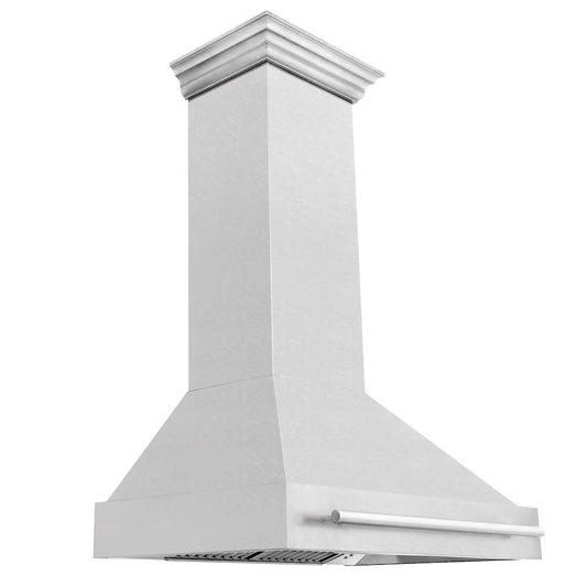 ZLINE 36 in. Satin Stainless Steel Wall Mount Range Hood with Stainless Steel Handle (8654SNX-36)