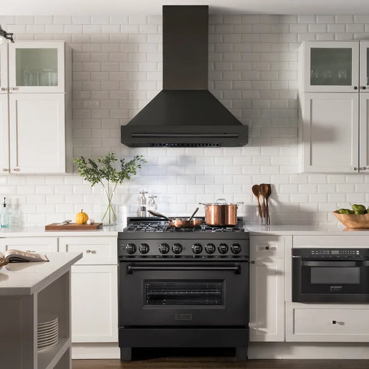 ZLINE 30 in. Black Stainless Steel Range Hood with Black Stainless Steel Handle (BS655-30-BS)