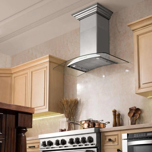 ZLINE 30 in. Convertible Vent Wall Mount Range Hood in Stainless Steel and Glass (KN-30)