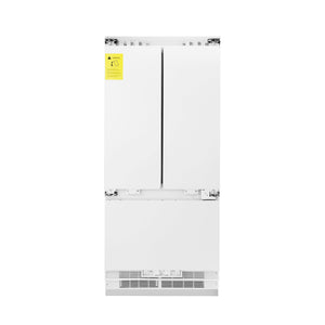 ZLINE 36 in. 19.6 cu. Ft. Panel Ready Built-in 3-Door French Door Refrigerator with Internal Water and Ice Dispenser (RBIV-36) front.