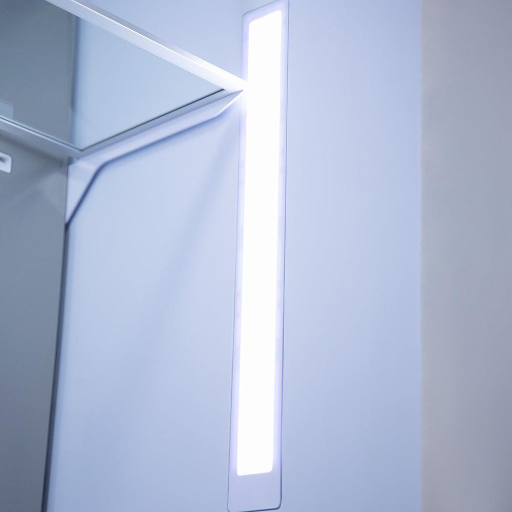 ZLINE 60 in. 32.2 cu. ft. Built-in 4-Door French Door Refrigerator with Internal Water and Ice Dispenser in White Matte (RBIV-WM-60) features interior LED lighting.