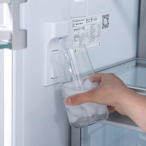 ZLINE 60 in. 32.2 cu. ft. Built-in 4-Door French Door Refrigerator with Internal Water and Ice Dispenser in White Matte (RBIV-WM-60) features an internal water dispenser.