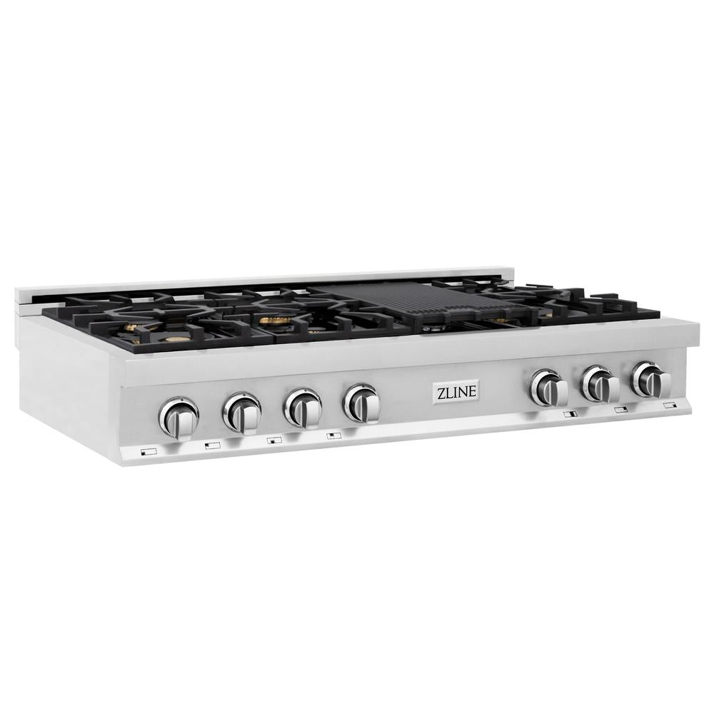 ZLINE 48 in. Porcelain Gas Rangetop with Brass Burners (RTBR48