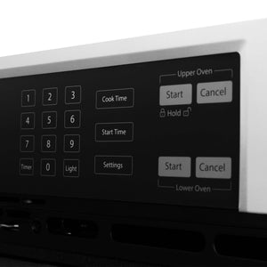 Upper and lower oven controls and button panel on ZLINE 30 in. Electric Double Wall Oven (AWD-30)