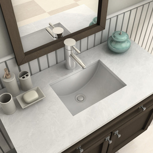 ZLINE Donner Single Handle Bath Faucet in Chrome (DNR-BF-CH) above a bathroom vanity.
