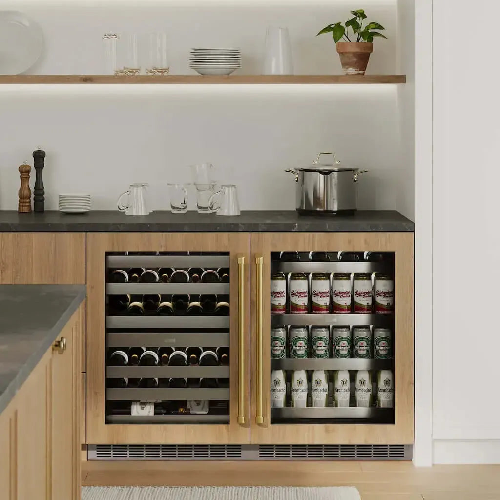 ZLINE Touchstone Undercounter Refrigerators with Custom Wood Panels