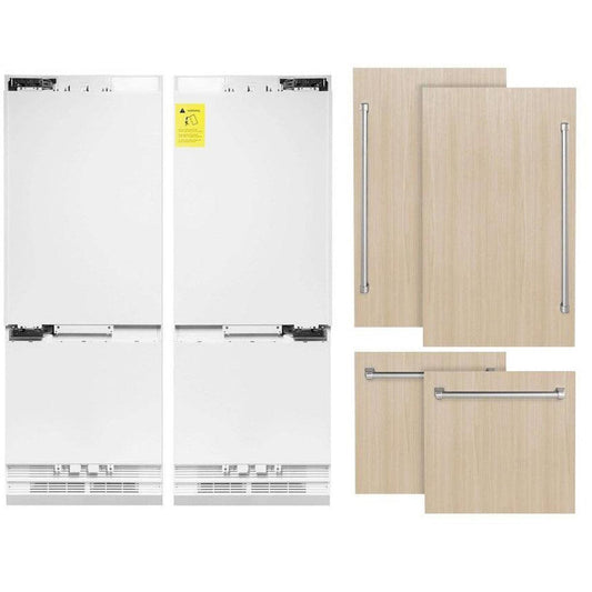 Panel-ready refrigerator next to custom panels