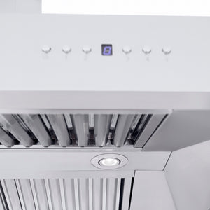 ZLINE 48 in. Professional Ducted Wall Mount Range Hood in Stainless Steel with Crown Molding (667CRN-48)