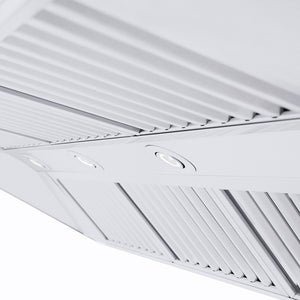 ZLINE 48 in. Professional Ducted Wall Mount Range Hood in Stainless Steel with Crown Molding (667CRN-48)