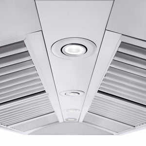 ZLINE 48 in. Professional Ducted Wall Mount Range Hood in Stainless Steel with Crown Molding (667CRN-48)