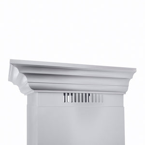 ZLINE 48 in. Professional Ducted Wall Mount Range Hood in Stainless Steel with Crown Molding (667CRN-48)