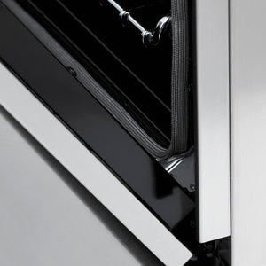 ZLINE Autograph Edition 36 in. 4.6 cu. ft. Legacy Dual Fuel Range with 6 Burner Gas Cooktop and Electric Convection Oven in Stainless Steel and Champagne Bronze Accents (RAZ-36-CB) oven door hinge.