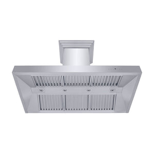ZLINE 48 in. Professional Ducted Wall Mount Range Hood in Stainless Steel with Crown Molding (667CRN-48)
