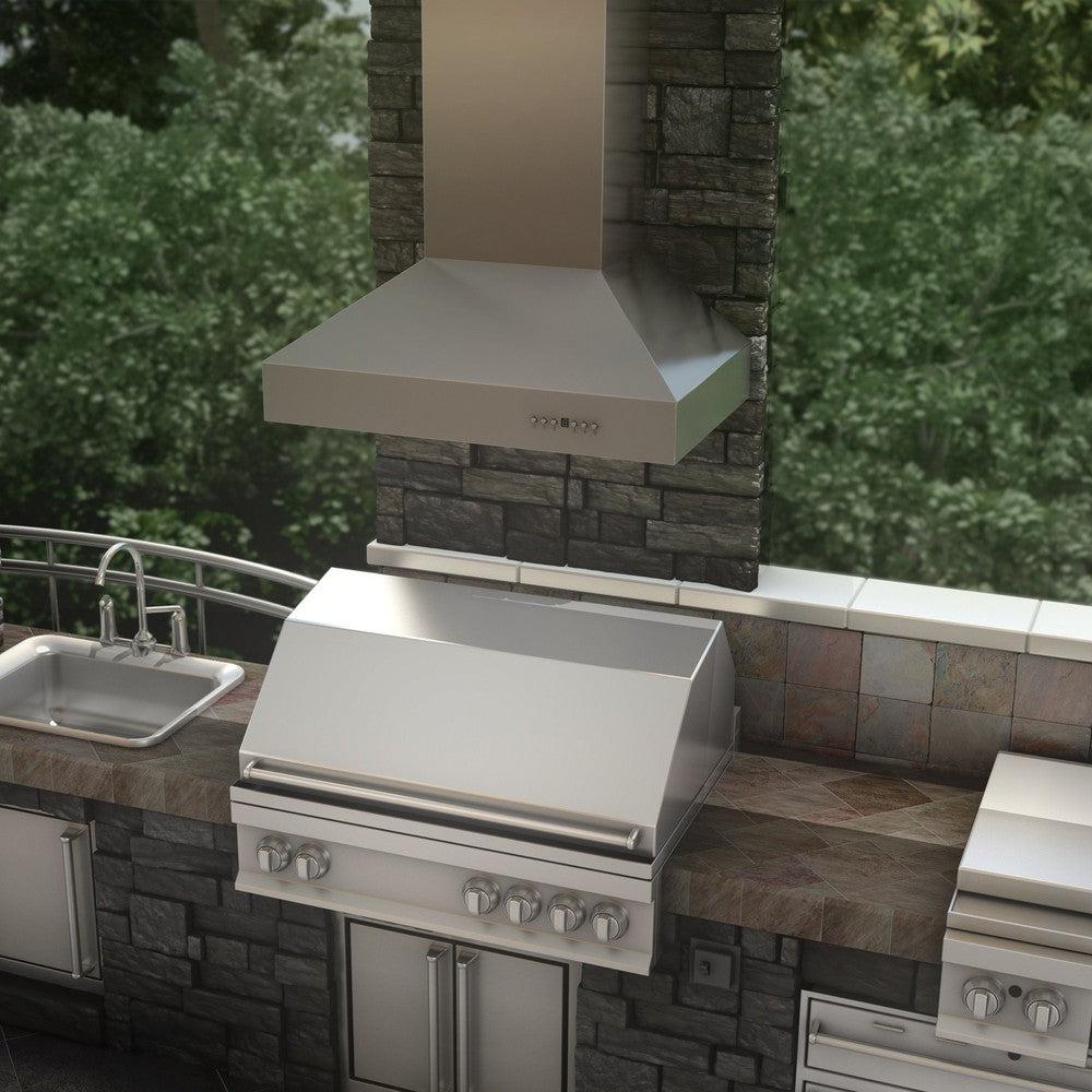 ZLINE 36 in. Outdoor Ducted Wall Mount Range Hood in Outdoor Approved Stainless Steel (667-304-36)