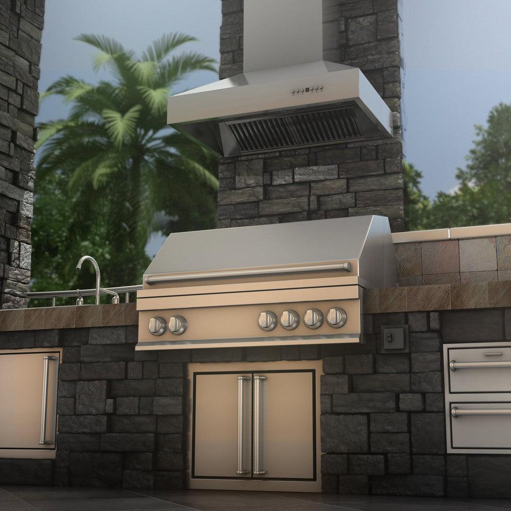ZLINE 30 in. Convertible Outdoor Wall Mount Range Hood in Outdoor Approved Stainless Steel (667-304-30)