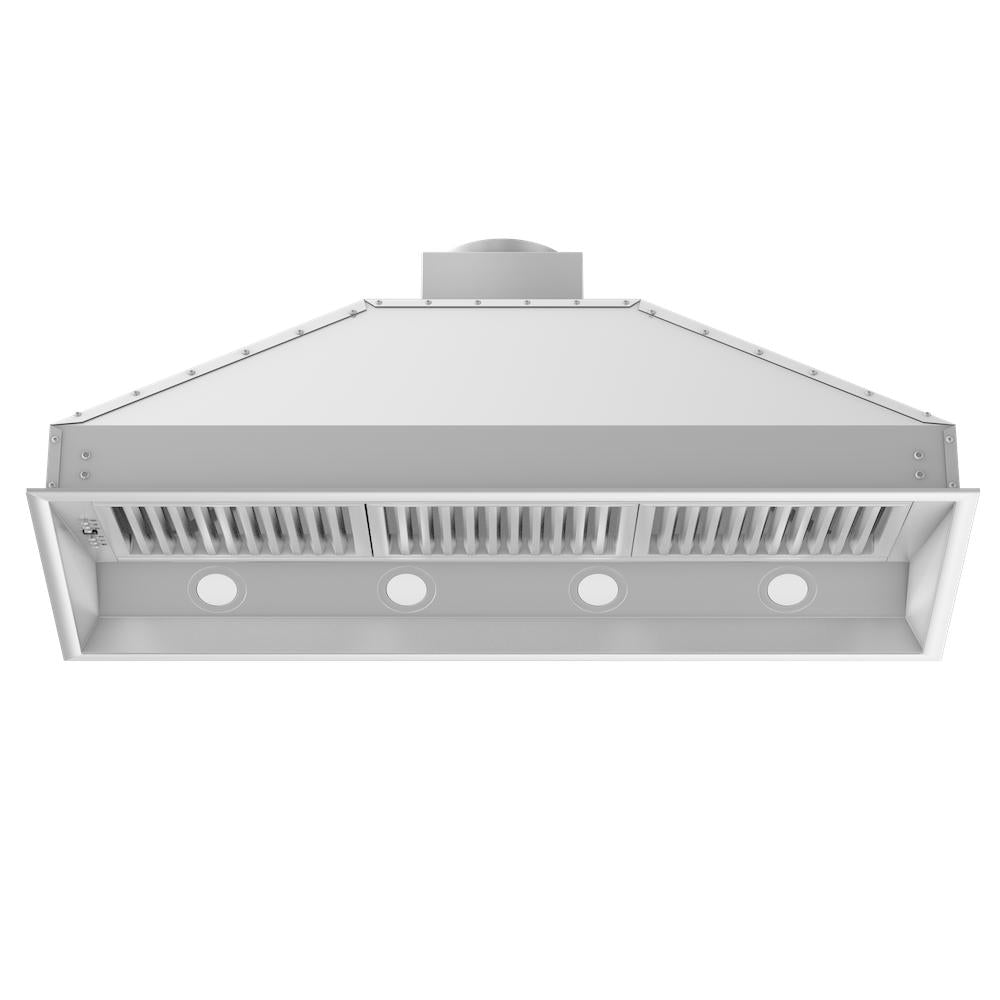 ZLINE 46 in. Ducted Wall Mount Range Hood Insert in Stainless Steel (698-46) front, under.