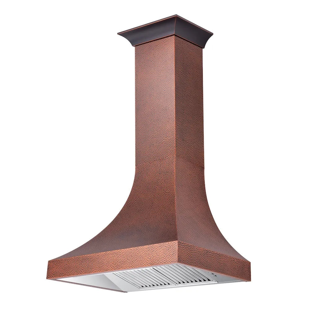 ZLINE 30 in. Designer Series Hand-Hammered Copper Finish Ducted Wall Mount Range Hood (8632H-30) main image.