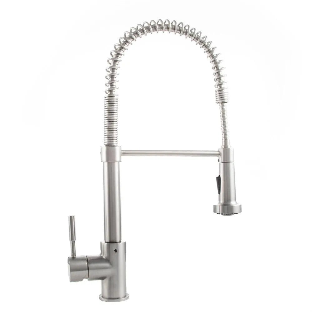 ZLINE Apollo Pull Down Spring Single Handle Kitchen Faucet in Brushed Nickel (APL-KF-BN) main image.
