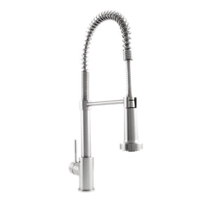 ZLINE Apollo Pull Down Spring Single Handle Kitchen Faucet in Brushed Nickel (APL-KF-BN) front.