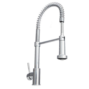 ZLINE Apollo Pull Down Spring Single Handle Kitchen Faucet in Chrome (APL-KF-CH) side.