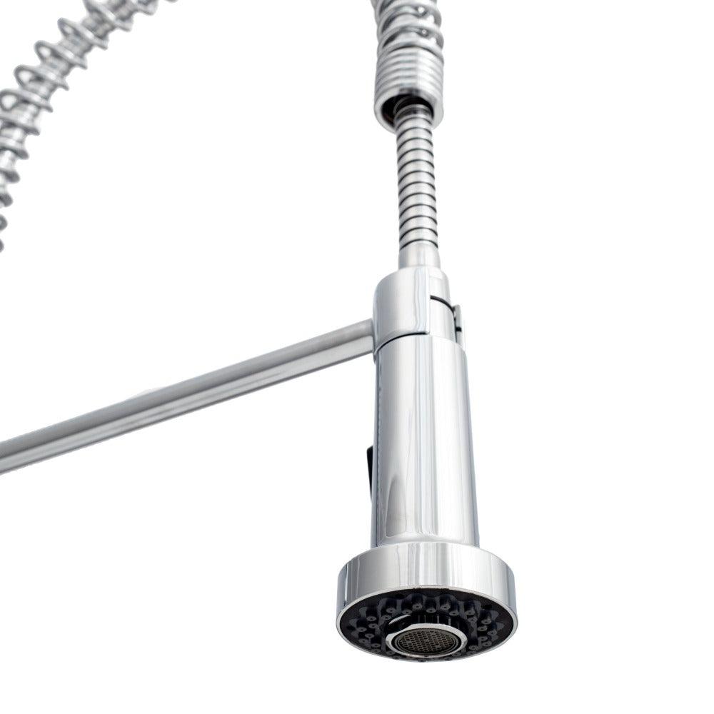 ZLINE Apollo Kitchen Faucet in Chrome (APL-KF-CH) pull down spray wand.